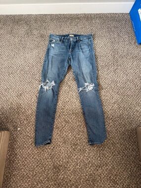 Mother Distressed Blue Denim Jeans